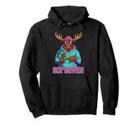 Six Seven Meme Cute Moose 67 Funny Gen Z Apha Slang Pullover Hoodie
