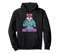 Six Seven Meme Cute Wolf 67 Funny Gen Z Apha Slang Pullover Hoodie