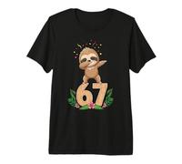 Six Seven Meme Dabbing Baby Sloth 67 Funny Gen Z Apha Premium T-Shirt