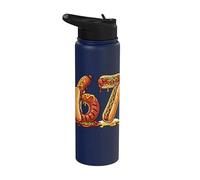 Six Seven Meme Funny 67 Number Italian Brainrot Hot Dog Stainless Steel Insulated Water Bottle
