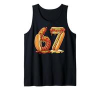 Six Seven Meme Funny 67 Number Italian Brainrot Hot Dog Tank Top