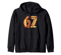 Six Seven Meme Funny 67 Number Italian Brainrot Hot Dog Zip Hoodie