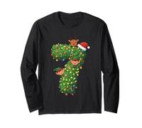 Six Seven Meme Gen Alpha Slang 67 Santa's Elf Christmas Tree Long Sleeve T-Shirt