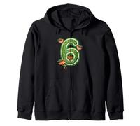 Six Seven Meme Gen Alpha Slang 67 Santa's Elf Christmas Tree Zip Hoodie
