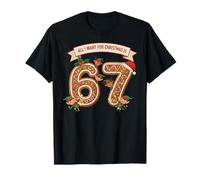 Six Seven Meme Gen Alpha Slang 67 Santa's Gingerbread T-Shirt