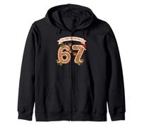 Six Seven Meme Gen Alpha Slang 67 Santa's Gingerbread Zip Hoodie