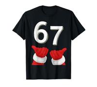 Six Seven Meme Gen Alpha Slang 67 Santa's Hands Christmas T-Shirt