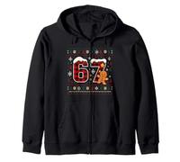 Six Seven Meme Gingerbread Festive Apparel Design Zip Hoodie
