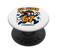 Six Seven Ninja Mascot - Funny Italian Brainrot 67 Meme PopSockets Adhesive PopGrip