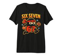 Six Seven Ninja Mascot - Funny Italian Brainrot 67 Meme Premium T-Shirt