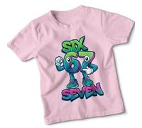 Six Seven Numbers Brainrot Cartoon Characters National Numeracy Number Day Kids T-Shirt Playful Graphic Tee for Boys and Girls 14-15 Years Light Pink