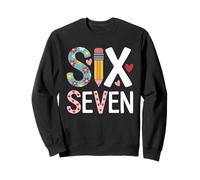 Six Seven Pencil Hearts Daisy Letters Back To School Sweatshirt
