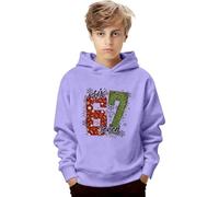 Six Seven Pullover Sweatshirt-Girls Kids Pullover Hoodie Sweatshirt For Winter Festive 2 Pack Cute Unisex Hoodie For Seasons (Purple- 12-13 Years)