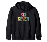Six Seven - Retro Funny Memes Saying Sarcastic Novelty Meme Zip Hoodie