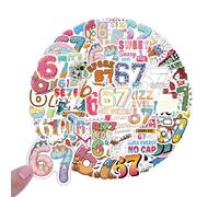 Six Seven Stickers, 106 Pieces, PVC, 5.8x4.2cm, Funny 6 7 Stickers - Waterproof Vinyl, 67 Meme Laptop Sticker, for Phone Computer Journal Scrapbook Skateboard Luggage Bumper Wall