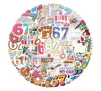 Six Seven Stickers, 53PCS Funny 67 Meme Stickers, Creativity Fun 67 Six Seven Meme Sticker Decals, Waterproof 6 7 Memes Sticker Decorations Decals, for Phone Water Bottle Luggage Laptop