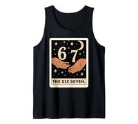 Six Seven Tarot Card Crescent Moon Tee, Funny 6 7 Occult Tank Top