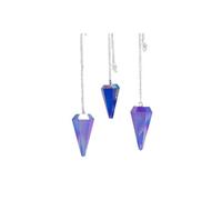 Six Sided Aurora Crystal Blue Pendulum, 4Cm For Meditation, Divination