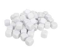 Six Sided Dice 50PCS Round Corner Plastic DIY Sticker Math Teaching Board Games Party Supplies Educational Fun Activity Tools (White)