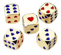 Six Sided Dice, Six-Sided Table Game with Heart Pattern, Round Corner Dice, 5X Set for Board Games, Drinking & Entertainment 0.51 x 0.51 Inches for Fun & Social Gatherings