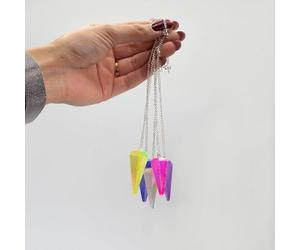 Six Sided Pendulum - Aurora Crystal Pink - 4cm