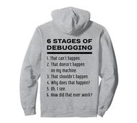 Six Stages of Debugging Funny Software Development Design Pullover Hoodie