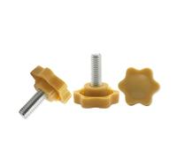 Six-Star Rubber Head Hand Screws with 25mm Torx-Style Grip, M4 Assortment 10pcs 8-50mm, Carbon Steel(M4*40 (10 Pcs))