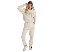 Six Stories Wifey Teddy Hoodie, Oversized Pullover for Anniversary or Birthday Gift, Sweater for Honeymoon Flights, Champagne, Champagne, XS