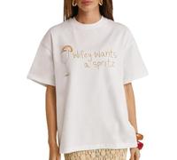 Six Stories “Wifey Wants a Spritz” Beaded Tee - White | Hand-Beaded Cocktail Graphic T-Shirt in 100% Cotton, White, L