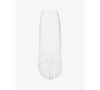 Six Stories Womens White Train-hem High-waisted Woven Maxi Skirt 16