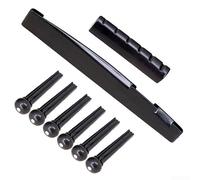 Six String Acoustic Guitar For Bridge Pin Nut Saddle For Combo White Plastic Repair Kit Compatible With Most Standard Folk And Classical Guitars Parts(Black)