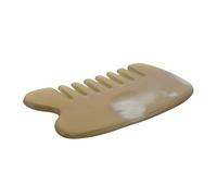 Six Tooth Wide Tooth Horn Massage Comb 165b Natural Khaki