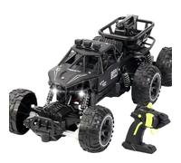 Six-Wheel Alloy Rock-Climbing RC Car, 4 WD High-Speed Off-Road Remote Control Truck with Dual Magnetic Motors, Sensitive Steering, Non-Slip Tires (Black)