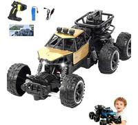 Six wheel alloy rock climbing remote control car，Powerful engine Equipped with dual magnetic motors Suspension System and Anti-Skid Tires, Suitable for Both Indoor and Outdoor Use (yellow)