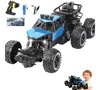 Six wheel alloy rock climbing remote control car，Powerful engine Equipped with dual magnetic motors Suspension System and Anti-Skid Tires, Suitable for Both Indoor and Outdoor Use (blue)