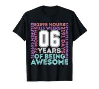 Six Year Old Birthday, 6 Years Old, Sixth Bday, 6th Birthday Value Graphic T-Shirt, Men, Black, XL