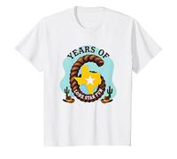 Six Years of Lone Star Fun Texas Birthday Gift T-Shirt, Kids, White, 2 Years