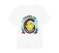Six Years of Lone Star Fun Texas Birthday Gift T-Shirt, Women's Plus, White, 2X