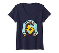 Six Years of Lone Star Fun Texas Birthday Gift V-Neck T-Shirt, Women, Navy, L