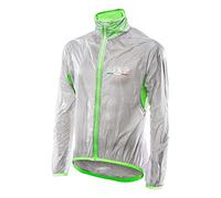 SIX2 Transparent Neon Green XL Unisex Adult Raincoat