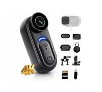 SixBondsCam 4K Mini Body Camera, 128GB, Thumb Size Wearable Action Cam with EIS Stabilization for Travel, Cycling, Sports, Pets, Outdoor Adventures