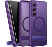 SIXBOX for Samsung Galaxy S26 Case Magnetic, Built-in Stand, 2 Privacy Screen Protectors, Compatible with MagSafe, Full Camera Protection, Hard Silicone Men Women Protective Case for S26, Dark Purple
