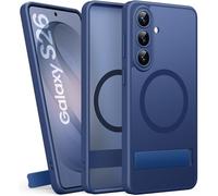 SIXBOX for Samsung Galaxy S26 Case with Stand, Wireless Charging Compatible with MagSafe, Full Camera Protection, Military Grade Shockproof, Rugged Magnetic Phone Case for Samsung S26 2026 6.3", Blue