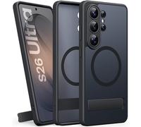 SIXBOX for Samsung Galaxy S26 Ultra Case with Stand, Compatible with MagSafe, Full Camera Protection, Military Grade Drop, Translucent Slim Hard Magnetic Phone Case for Samsung S26 Ultra 2026, Black