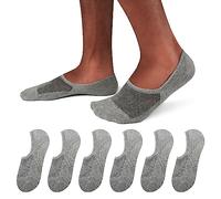 SIXDAYSOX No Show Socks Men 6/8 Pack Invisible Low Cut Non Slip Short Socks Size 5-11/12, 6 Grey, 5-11