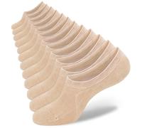 SIXDAYSOX Womens No Show Socks 4-8 Pairs Ondo Low Cut Non-Slip Socks Invisible Cotton Liner Socks, 6 Pairs-6 Beige, 9-11