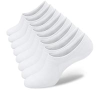 SIXDAYSOX Womens No Show Socks 4-8 Pairs Ondo Low Cut Non-Slip Socks Summer Invisible Cotton Liner Socks, 3-4white, 8-10 UK