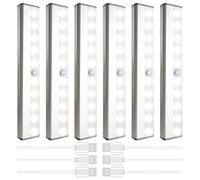 SIXDEFLY Led Motion Sensor Closet Lights 6 Pack, Wireless Under Cabinet Lighting Rechargeable Under Counter Lights, Homelife Motion Sensor LED Lights, Night Light Bar for Kitchen Wardrobe