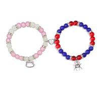 SIXDUTON 2 x Magnetic Bracelets for Connected Couples and Best Friends, Kitty and Spiderman Matching Couple Bracelets Friendship Bracelet (Spider & Kitty)