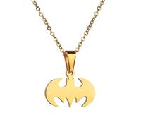 SIXDUTON Bat Necklace Stainless Steel Halloween Necklace Gothic Chain Pendant Scary Halloween Jewellery Gift for Women Men, one size, Stainless Steel, No Gemstone